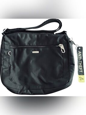 Travelon Black and Gray Nylon Crossbody Bag